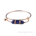 Brazalete con brazalete hexagonal ajustable de oro vintage para niñas